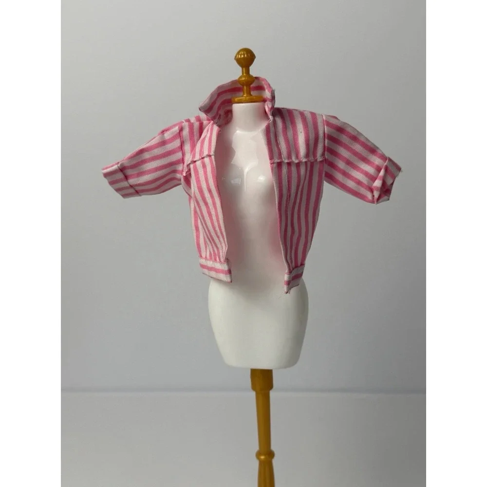 Barbie 80's Skipper Clothes~ Pink & White Open Face Top, Jacket 1988 Vintage